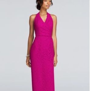 David’s bridal All Over Lace Halter Sheath Dress